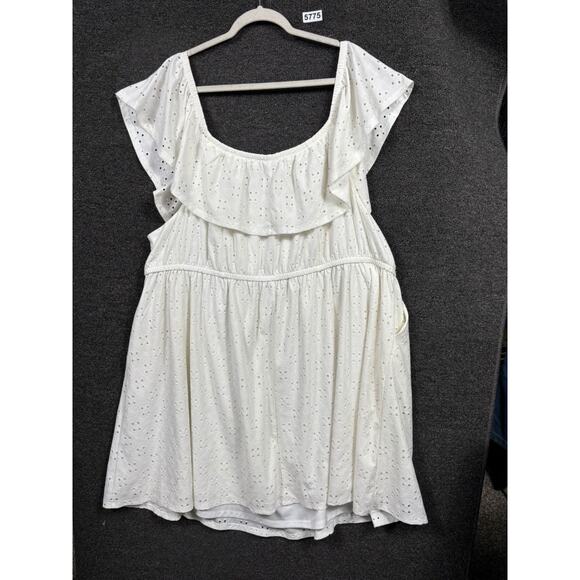 Torrid Off Shoulder Eyelet Knit Skater Dress Womens Size 5 (5X) White - Picture 2 of 7